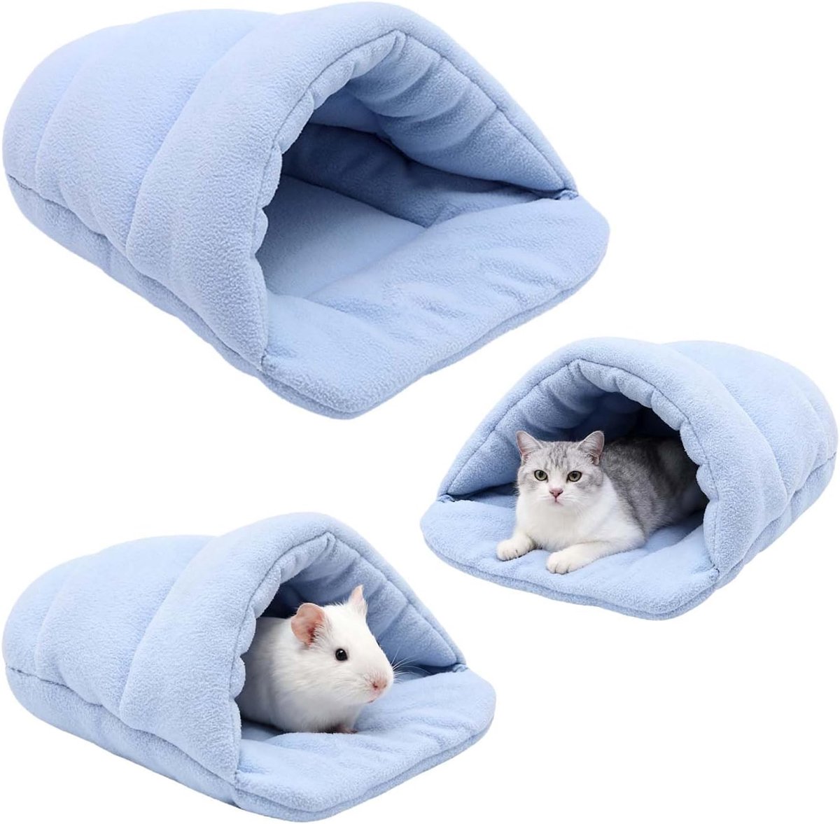 Huisdier, cavia-bed, bedhol, cavia-huis, Guinea Pig Bed Pet, kleine dieren pluche hol, voor dwergkonijnen, chinchilla's, baardagamen, hagedis (hemelsblauw)