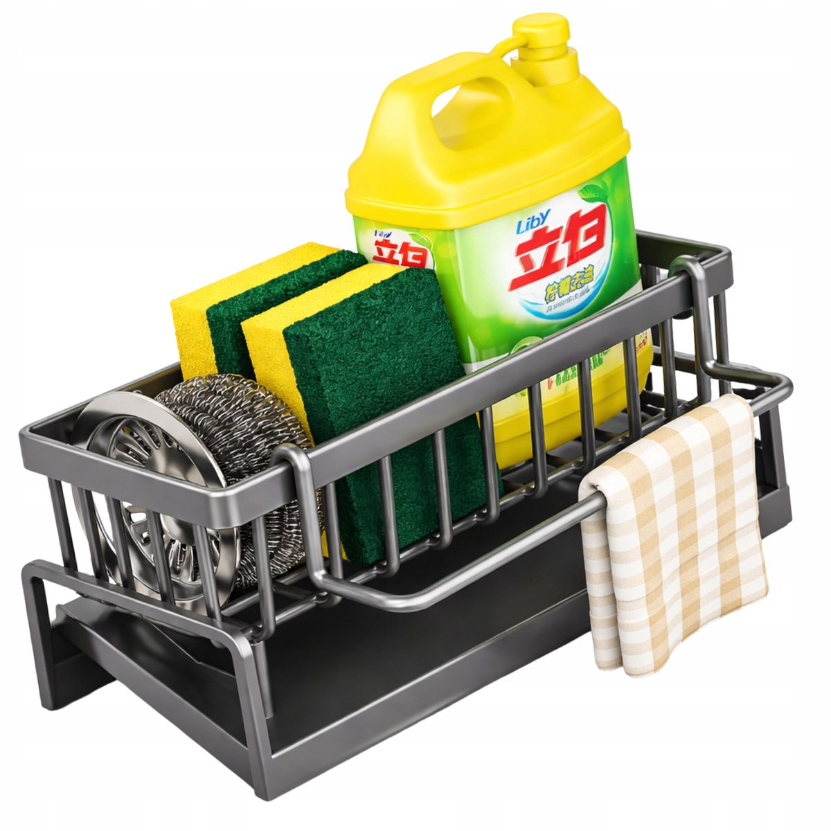 RVS Keuken Zwarte Organizer met Droogrek voor Spoelbak