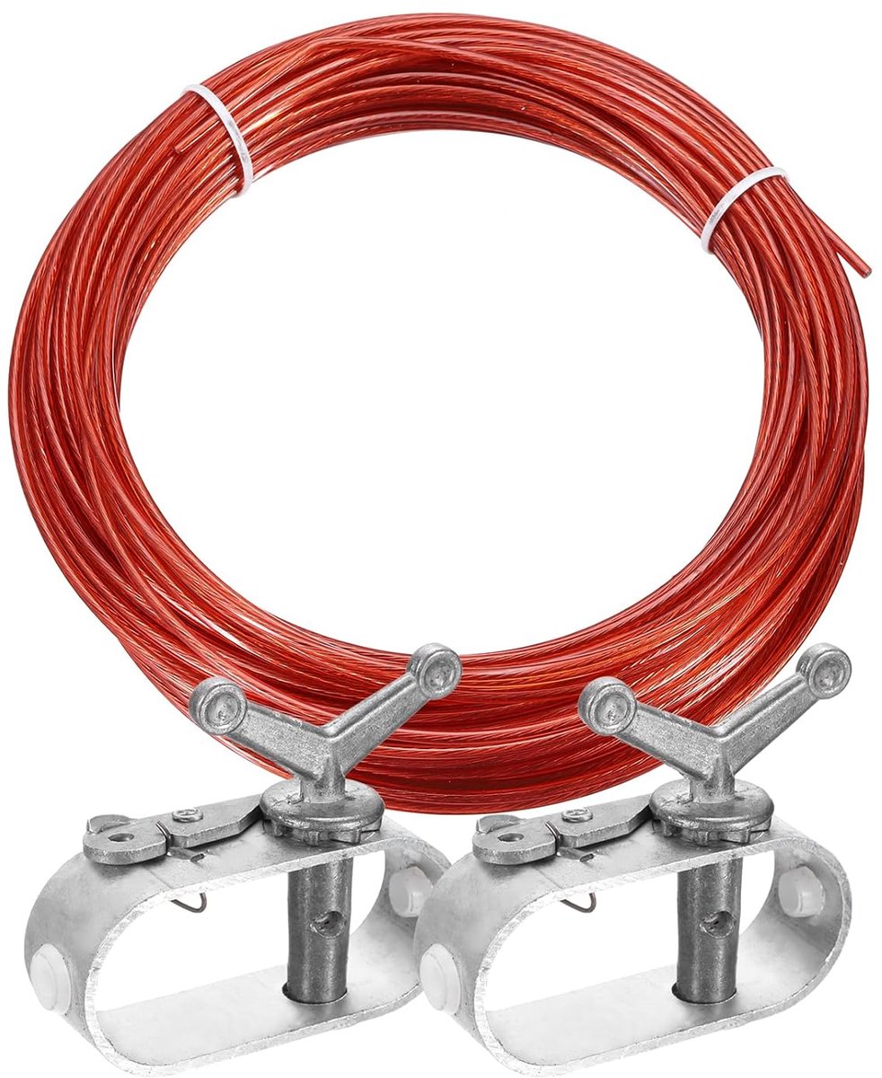2 stuks spankabelspanners, draadkabel, ommanteld, staalkabel, Ø 2 mm, lengte 20 m, spankabel voor zwembadzeilen, touwbevestiging, zwembadafdekking winter