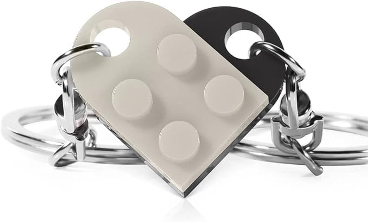 Sleutelhanger in de vorm van een hart, kleine sleutelhanger, hart, rood, baksteen, hart, bijpassende hartdecoraties voor liefhebbers