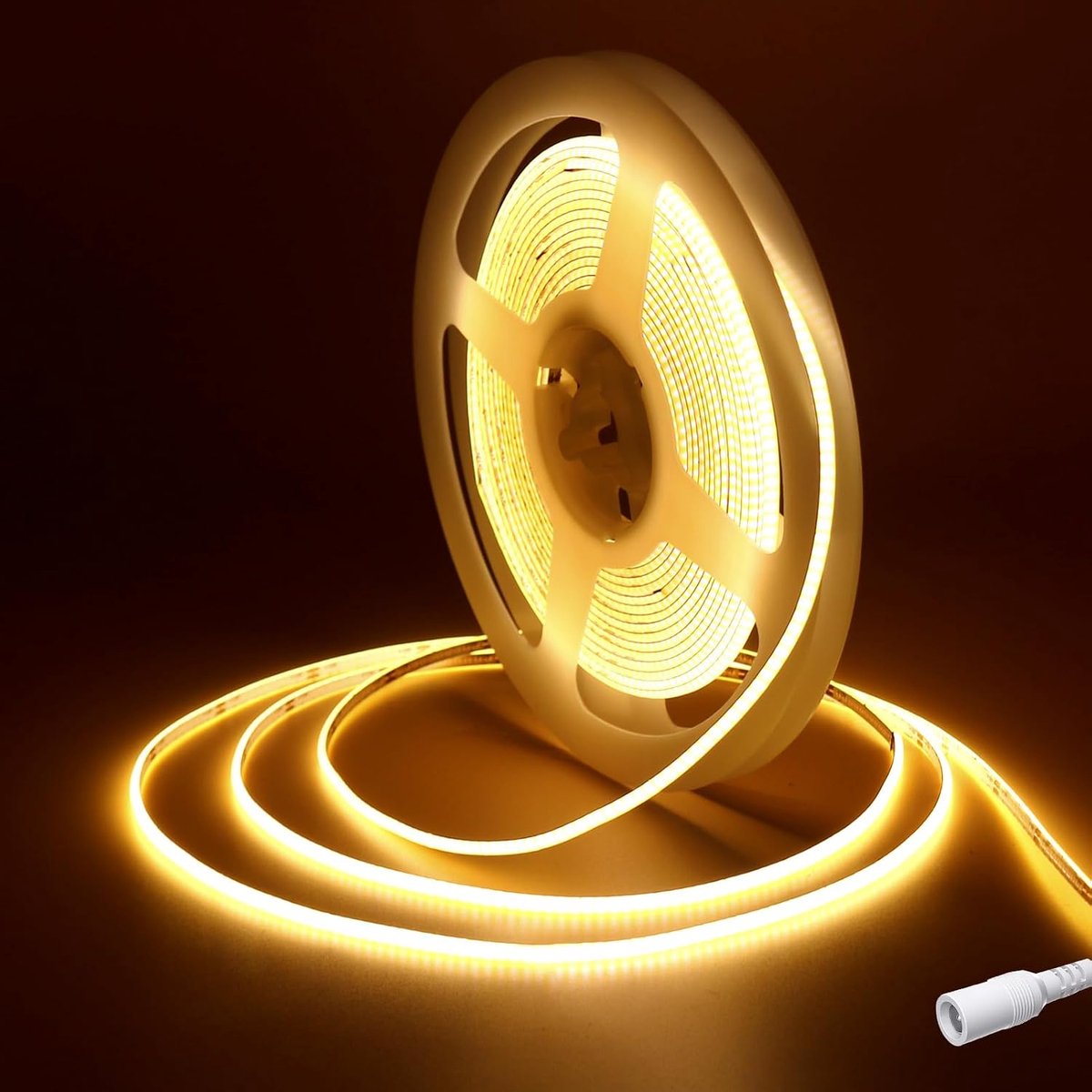 COB LED Strip 5M,Fosingut 2.7mm Ledstrip licht Warmwit 3000K, 480LEDs/m CRI90+ Super Heldere Flexibel COB LED Lint voor TV,Slaapkamer,Keuken,Kast,RV Auto,DIY Decor,Commercieel(Enig COB-ledband)