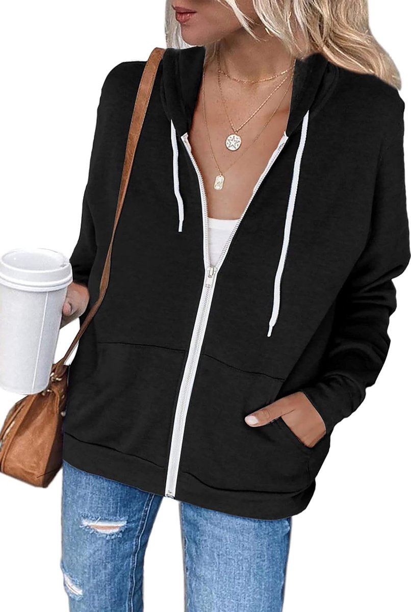 Hoodies met ritssluiting lange mouwen trekkoord sweatshirts met zakken capuchon lichtgewicht jassen