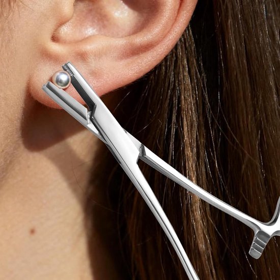 Tang, knutseltang, piercing tang voor balletjes, 13 cm lengte. Voor openingen van 3 mm. Beschikt over een zeer sterke grip, ideaal voor sieraden, kralen en — afbeelding 2