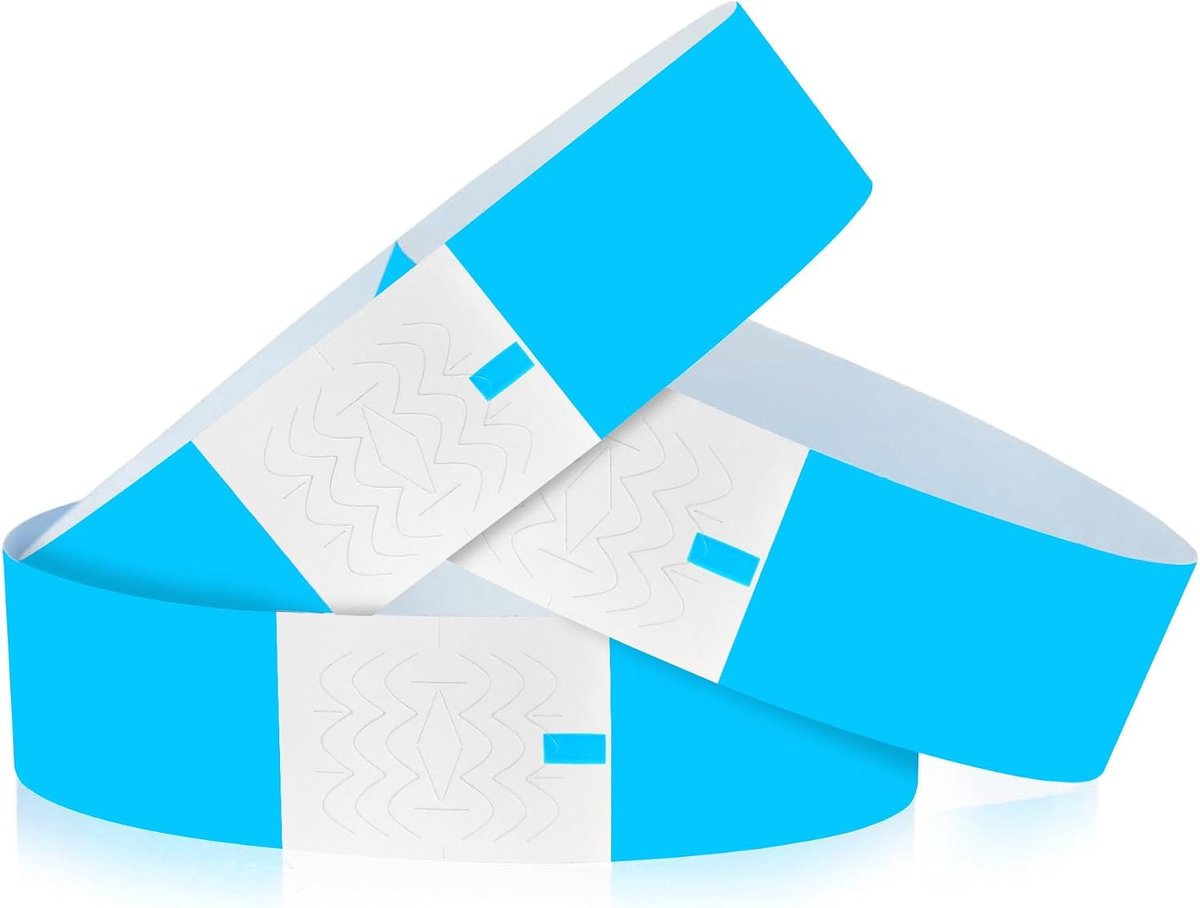 500 stuks armbanden voor evenementen, gele feestarmbanden, losse armbanden, van papier, waterdicht, voor verenigingen, concerten, blauw