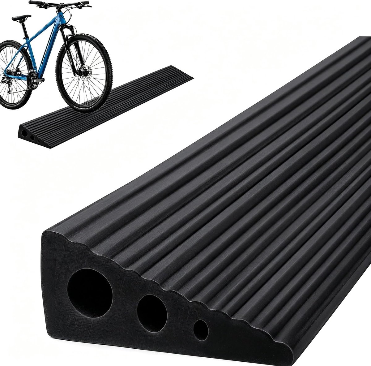 100 x 6 x 2 cm, drempelhelling voor robotstofzuiger, van pvc, rolstoelhelling met antislip oppervlak, universele oprijplaat voor rolstoel, kinderwagen, rollator en e-scooter (zwart)