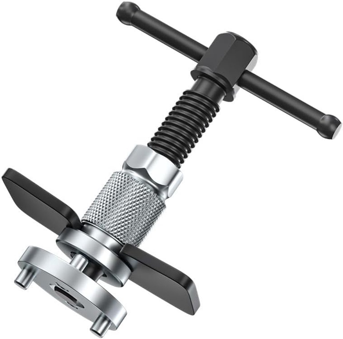 Remklauw terugzetset, 3-delig terugzetgereedschap voor remblokken, zwart-zilver, met rechtsdraaiend mechanisme, 143 mm lengte