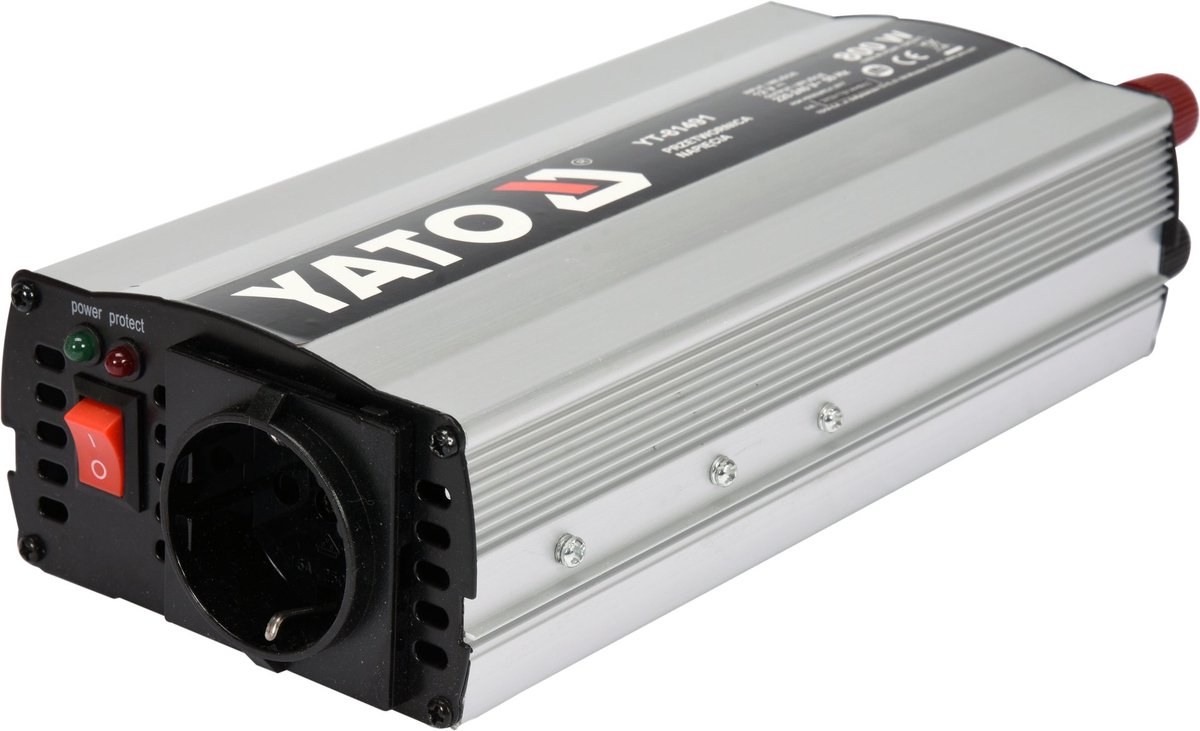 Spanningsomvormer 12V naar 230V - 800W Continu / 1600W Piekwermogen - Omvormer Auto & Camper - Inverter met Gemodificeerde Sinus - Accu Omvormer 12V naar 230V Stopcontact