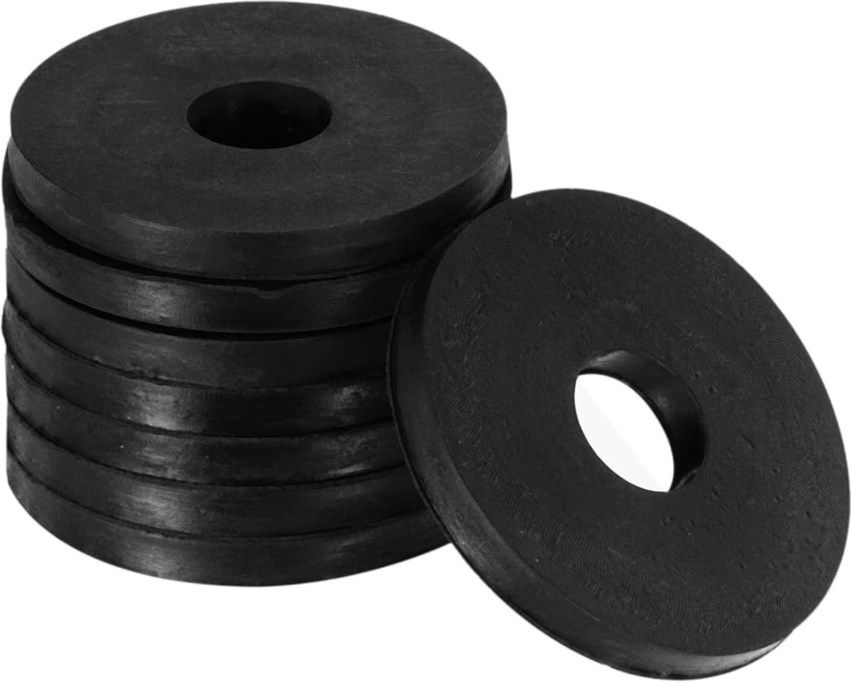Rubberen sluitringen, 8 stuks, 32 mm, OD, 10 mm, ID, 3 mm dik, rubberen spacer, rubberen afstandhouder, rond, zwart, platte rubberen schijven voor huis en auto-accessoires