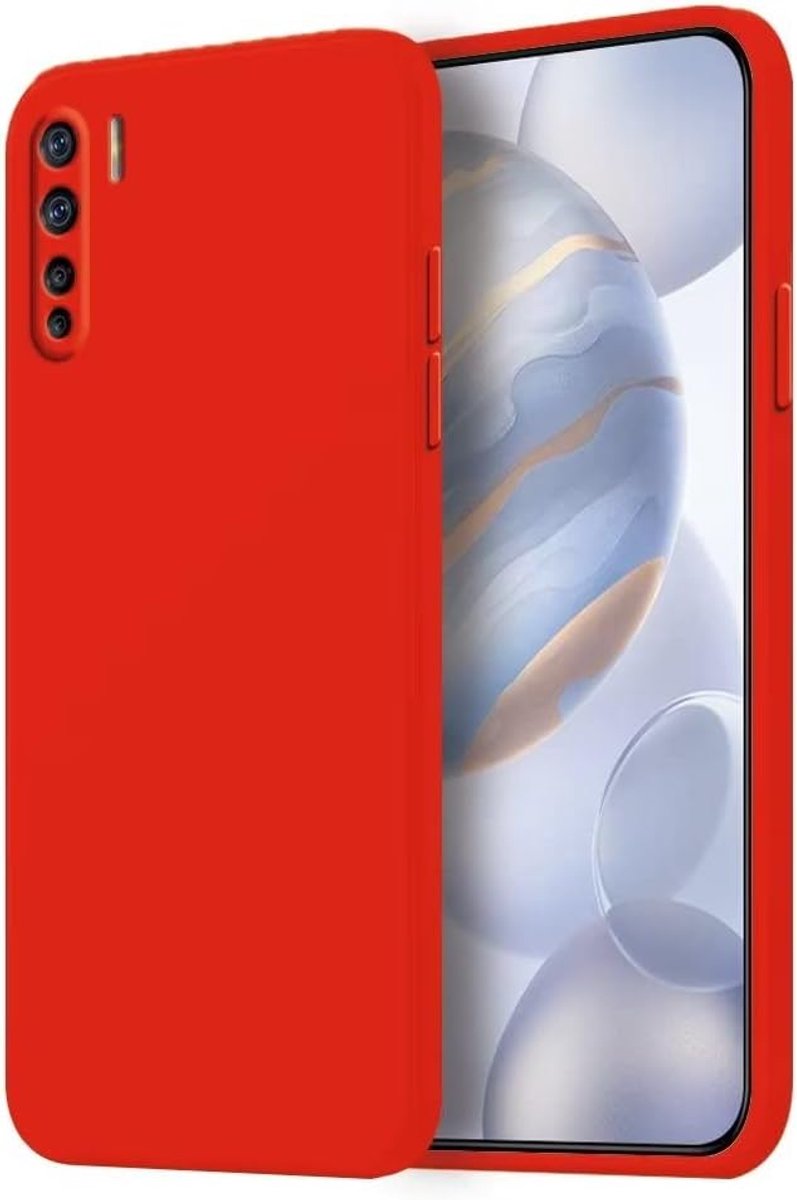 Beschermhoes voor OPPO A91, 6,4 inch vloeibare TPU siliconen hoes, schokbestendig en anti-kras ultra slank zacht siliconen hoesje China rood