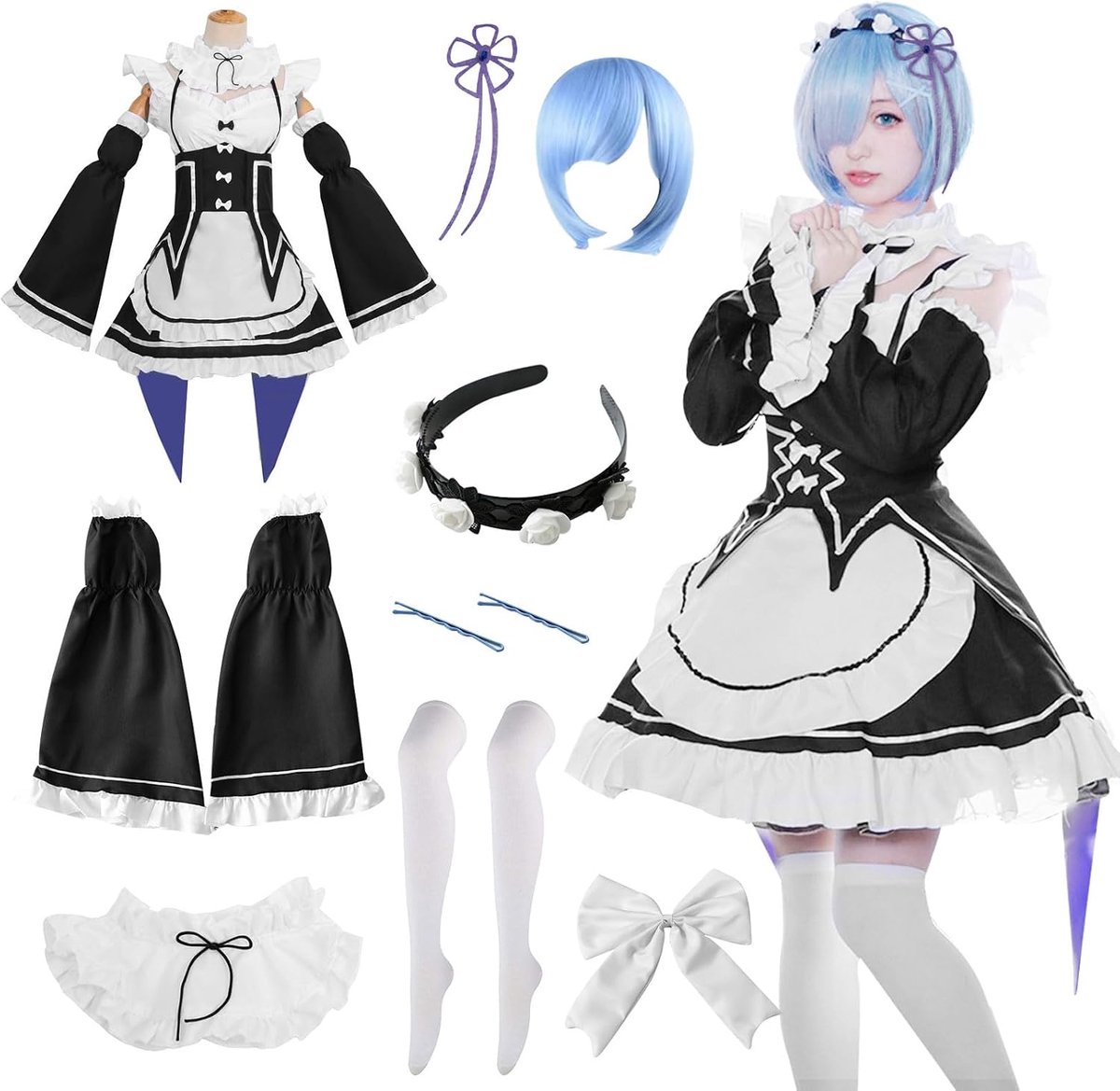 Outfit Noir et Blanc Classique, Cosplay Anime Kostuum