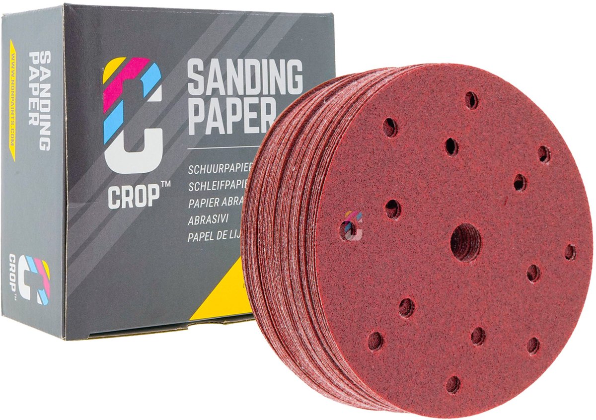 CROP Red Film Schuurschijf 150mm korrel 150 - 50 stuks