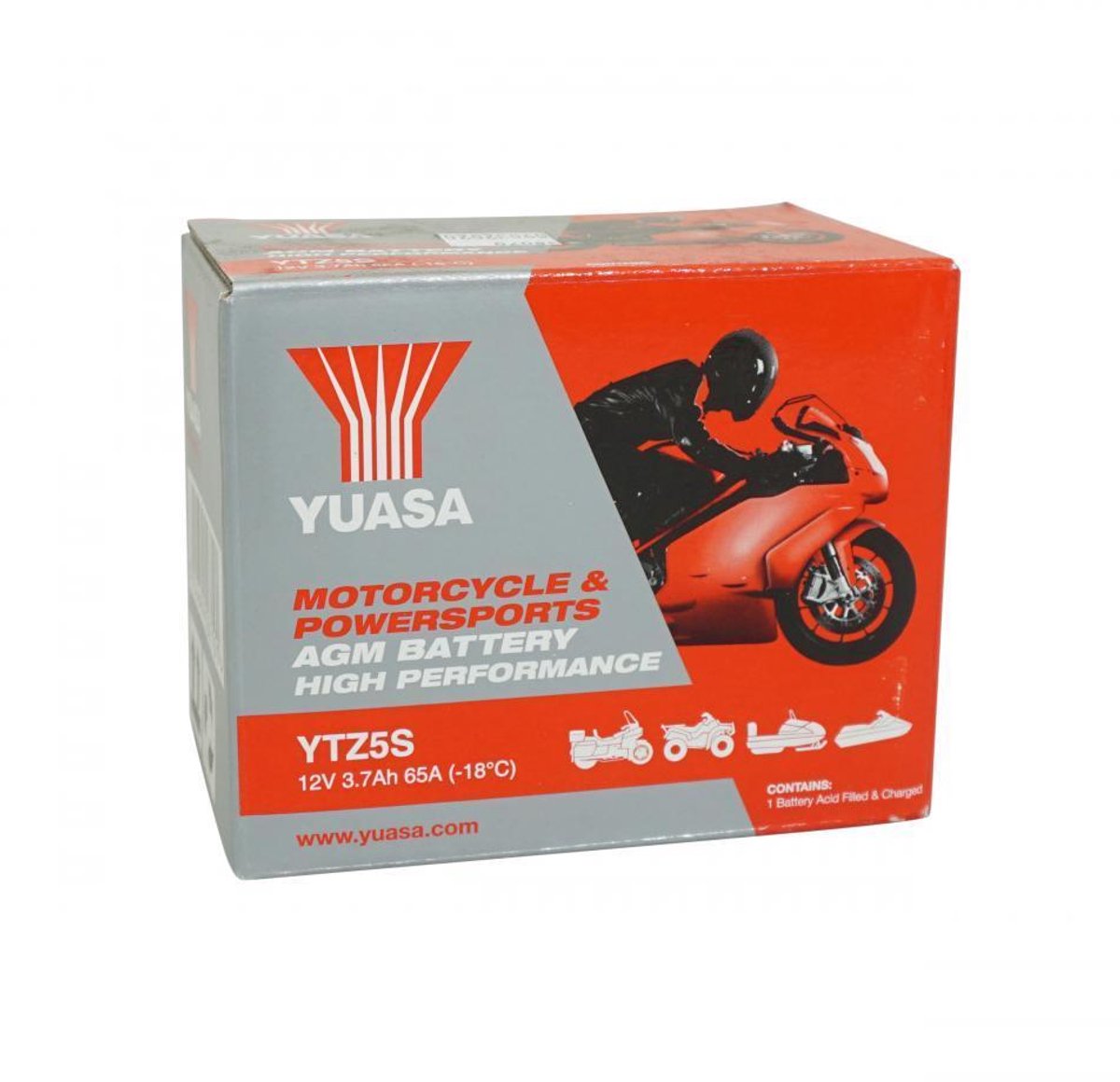 accu yuasa voor motor ktm 250 exc racing 4t 2004 tot 2006 ytz5-s / 12v 3.7ah nieuw