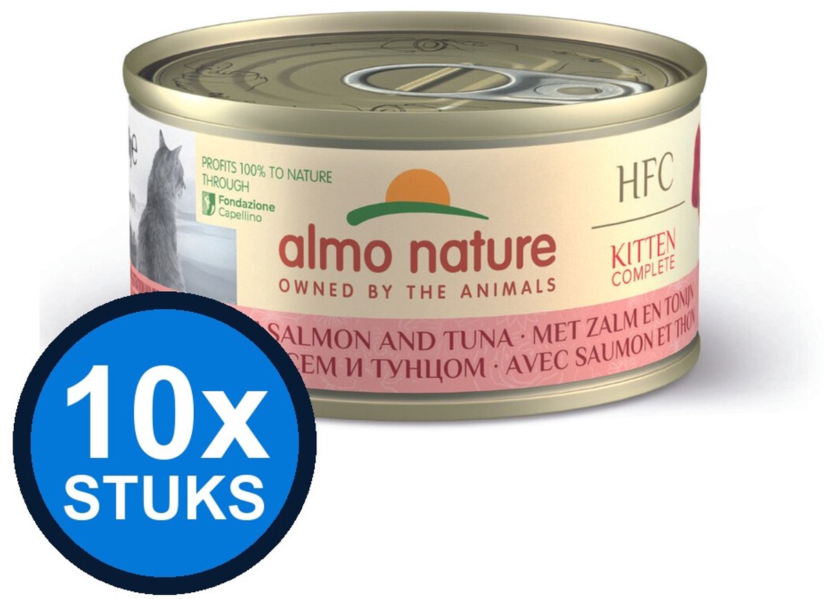 10x Almo Nature HFC kitten blik complete zalm&tonijn 70gr