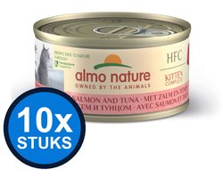 10x Almo Nature HFC - Kitten Kattenvoer Natvoer Blik - Complete - Zalm & Tonijn - 70g