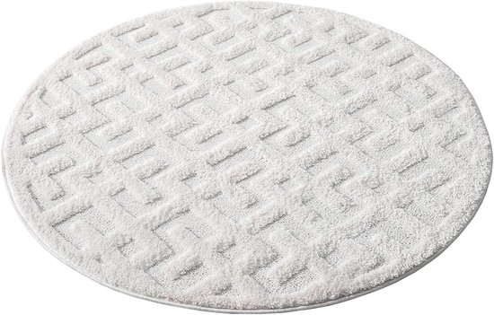 Carpet city Skandi Vloerkleed voor de woonkamer, hoogpolig, crème, 160 cm, rond, geometrisch hoog-laag-patroon, 3D-effect, bedkleed, slaapkamertapijt, boho, boho, crème — afbeelding 5