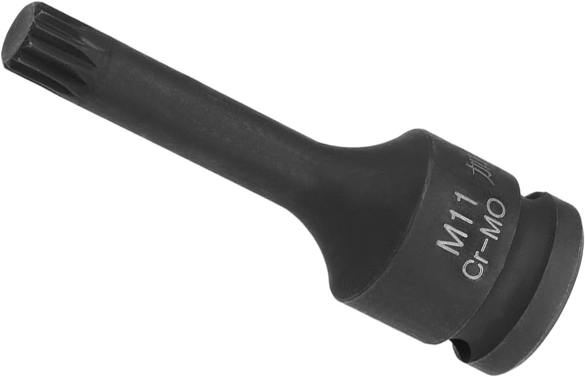 Triple Square Spline Bit Socket, M11 Bit 1/2" aandrijving, metrische lengte schroevendraaier socket adapter - (Toepassingen: voor momentsleutel)