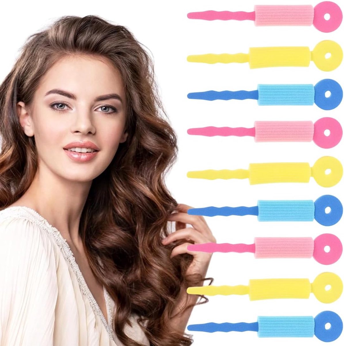 Krulspelden, schuimspons, krulspelden, zacht schuim haarroller, doe-het-zelf haarstyling, kappersgereedschap, haarkruller, 9 stuks