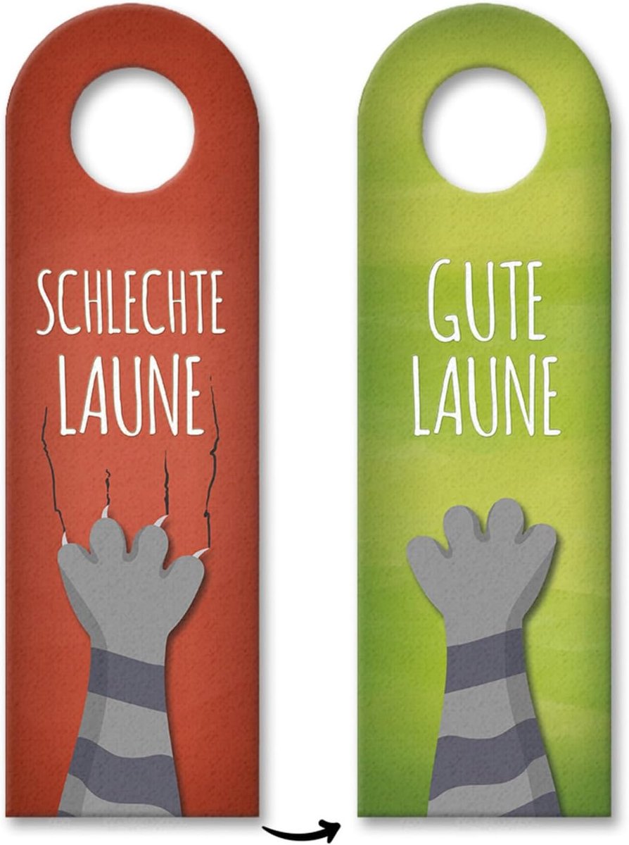 Trendaffe - Slecht humeur of een goed humeur deurhanger met poot motief kat kater boze liefhebt