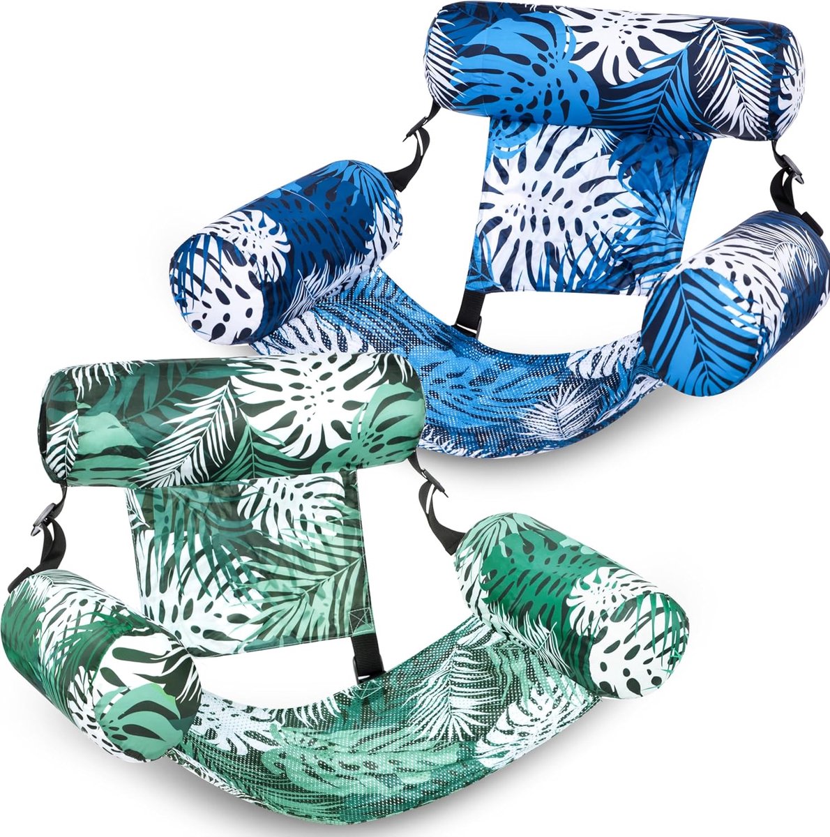Opblaasbare zwembaddrijvers voor volwassenen, 2 stuks drijvende loungestoelen, opblaasbaar zwembad voor volwassenen, opblaasbare stoel voor feest, zomer, water, strand, meer plezier