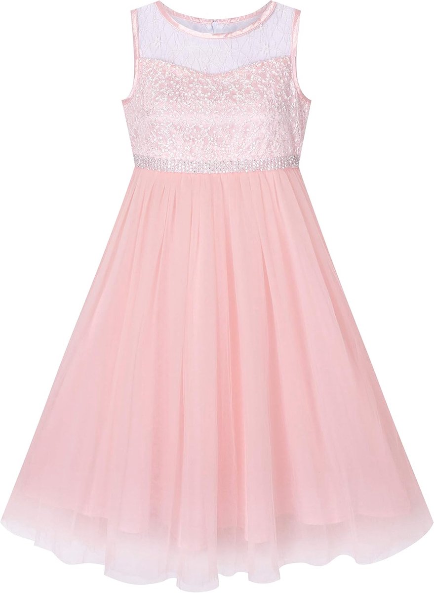 Jurk Strass Chiffon Bruidsmeisje Dansbal Maxi Japon 6-14 jaar