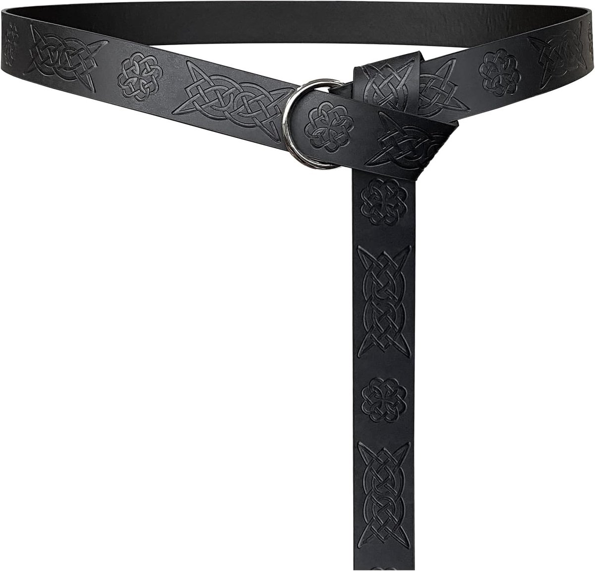 Middeleeuwse reliëf PU lederen O-ring riem, retro renaissance ridder riem