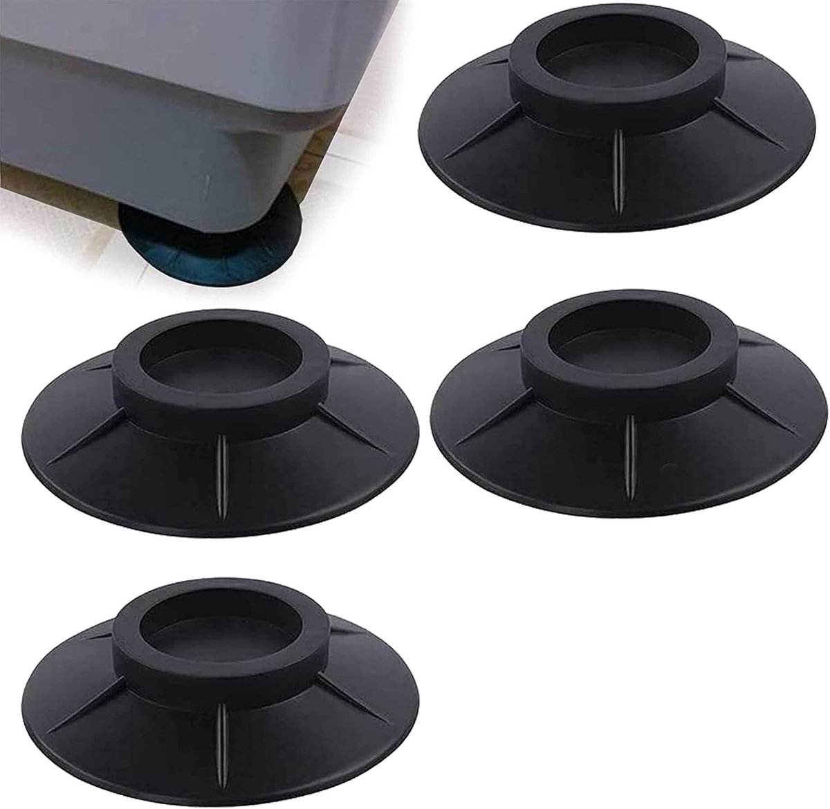 Voetkussen voor wasmachine, trillingsbestendig, voor wasmachine, voeten, wasmachine voeten, accessoires, voetensteun voor wasmachine en droger, geschikt voor wasmachine, koelkast, tafel