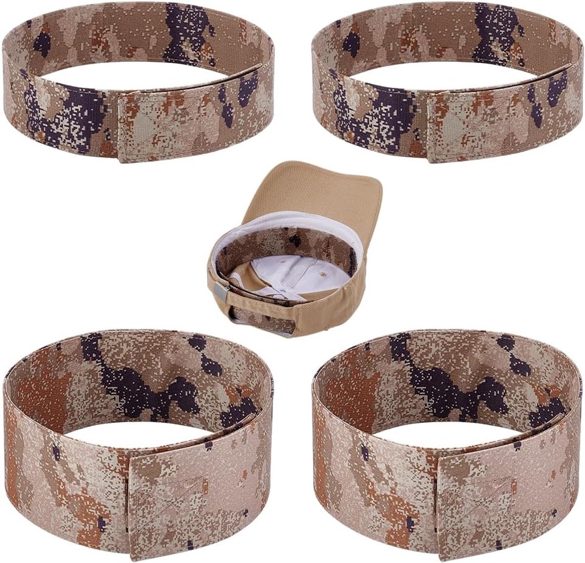 4 Stks 2 Stijlen Camouflage Cap Inserts, Cadet Leger Cap Inserts voor Militaire Leger Stijl Hoeden, Sterrenhemel Type