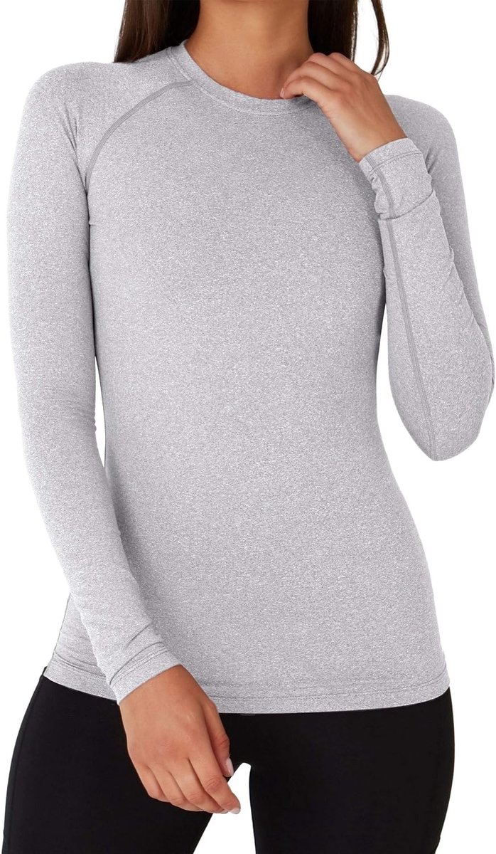 Sportshirt dames lange mouw - Thermisch sport shirt dames - Rekbaar fietsshirt dames - Hardloopshirt basislaag - Training top vrouwen