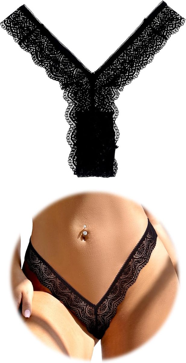 Tanga dames sexy onderbroek dames kant V-vorm slip Braziliaans elastisch ondergoed grote maat G string dessosu slipje slipje lage taille kant lingerie kant ondergoed string