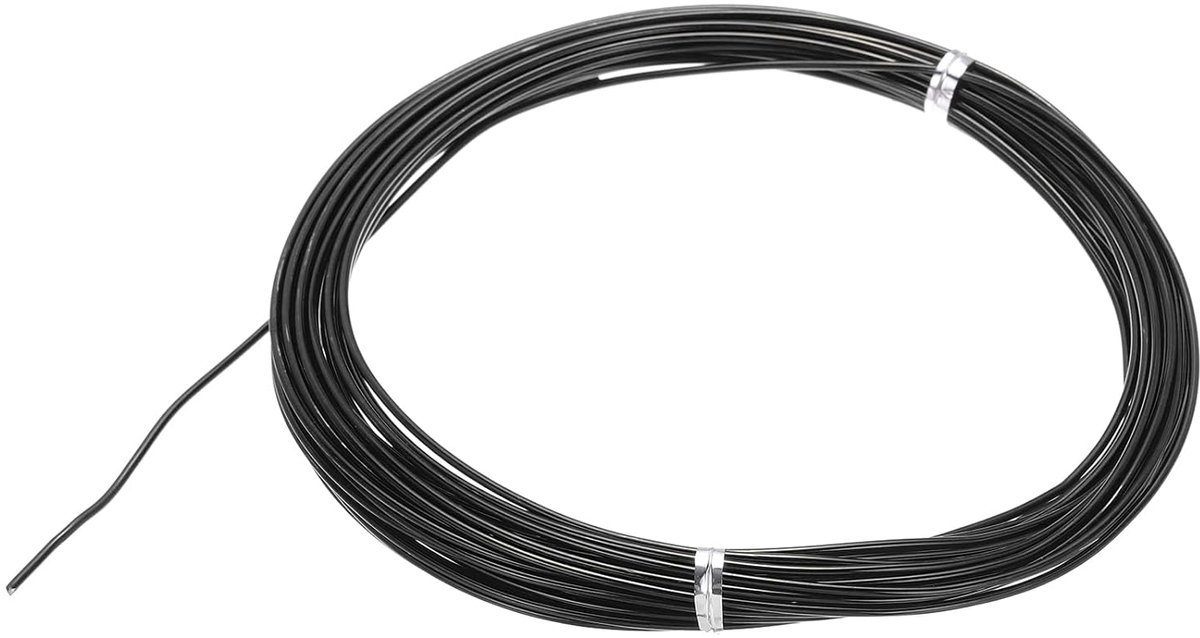 40 gauge geanodiseerde aluminiumdraad, 10 meter sieradendraad, pareldraad, flexibele draad van geheugenmetaal voor het maken van sieraden, sculpturen (40 Awg, zwart)