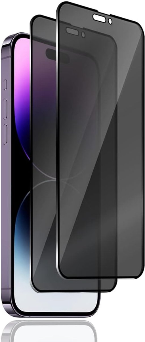 Inkijkbescherming folie voor iPhone 14 Pro voor glas bescherming [2 stuks], 9H hardheid anti-spionage glasfolie/privacy bescherming/3D-volledige dekking/privacy schermbeschermer voor iPhone 14