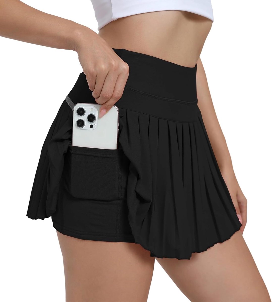 Tennis rok met broek eronder, kort, plissé, sportrok, zomer, hardlopen, rok, hoge taille, mini-rok, plooirok