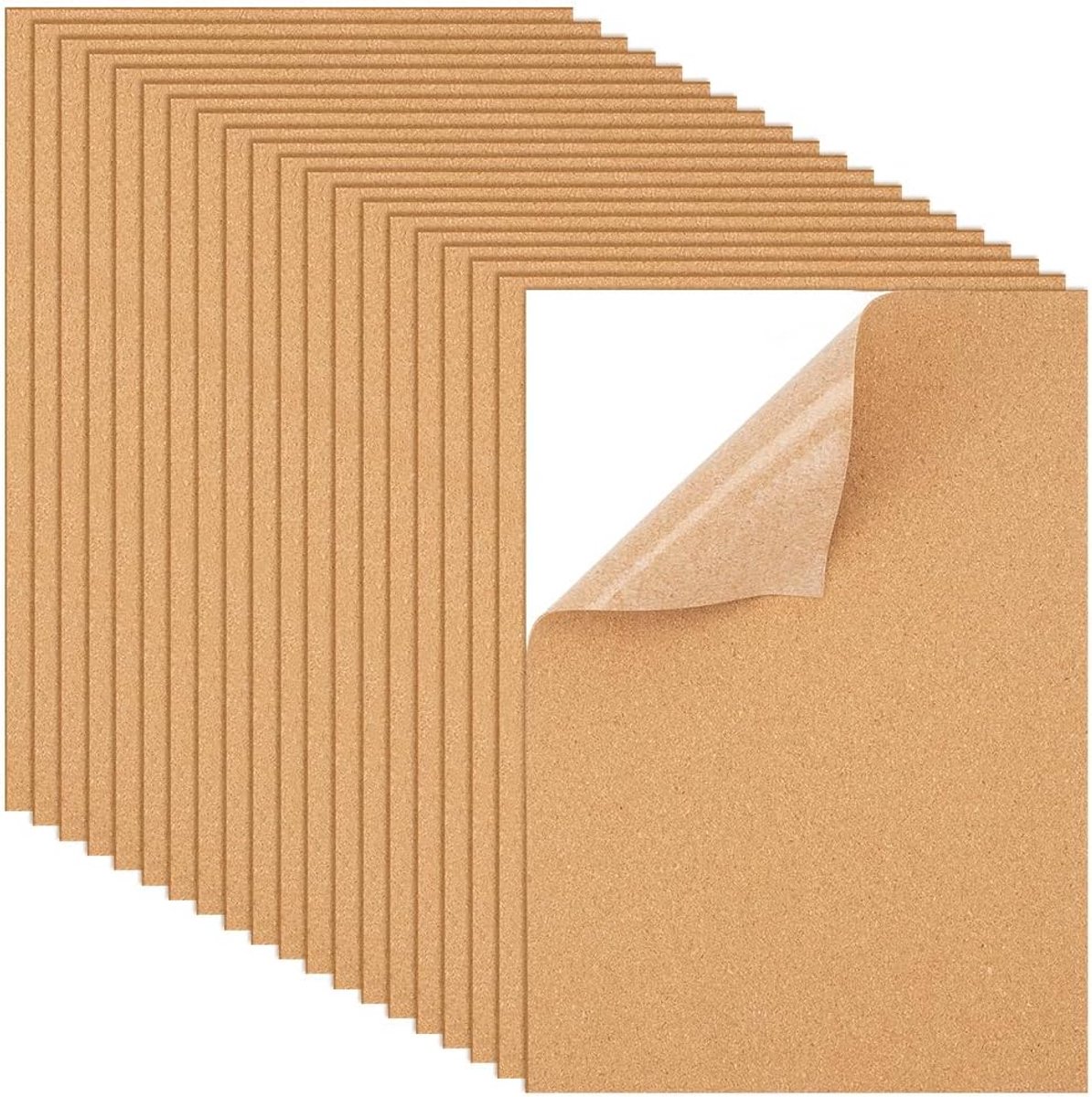 Kurkplaten, 30 x 21 cm, natuurlijke kurkplaten, zelfklevende kurkplaten voor doe-het-zelfwerk, woondecoratie en onderzetters