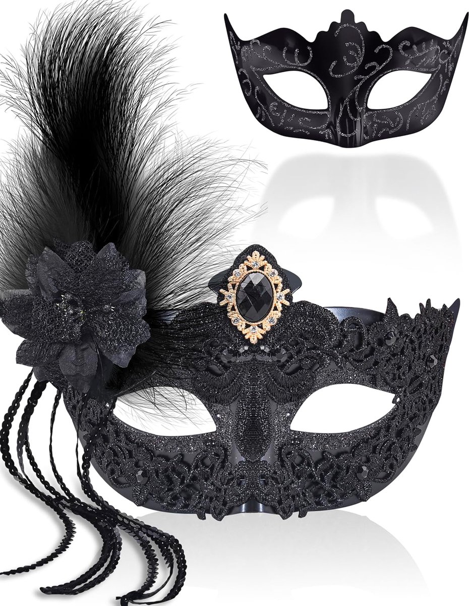 2 stuks Venetiaans maskerademasker