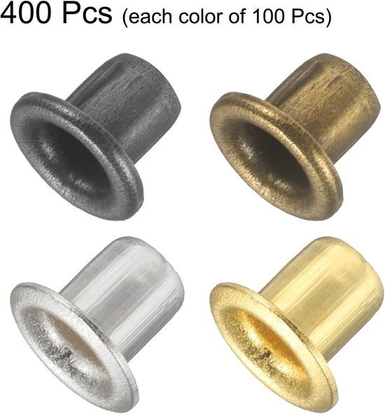 Ogen set metalen ogen 2,5 mm / 1/10" gatenogen zelfborging voor schoenen kleding riem tas doe-het-zelf project, 4 kleuren — afbeelding 5