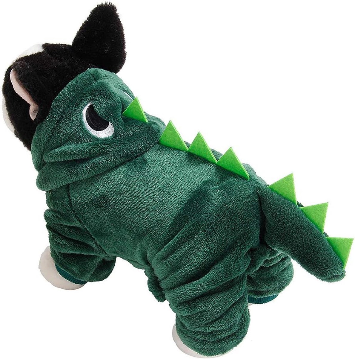 Dinosauruskostuum voor hond en kat, huisdierhoodie, kleding, winterjas met capuchon, voor kleine honden, puppy's (L)