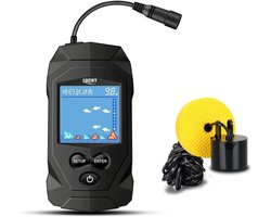 Draagbare Fishfinder met Sonar – Visvinder met Dieptemeter en Transducer – Fish Finder met Display – Voor Boot, Kajak en Vissen