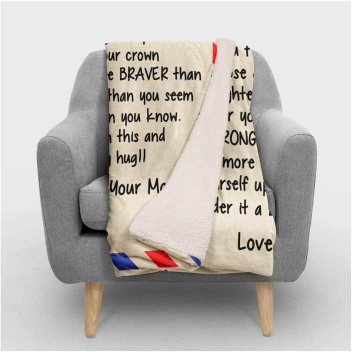 Elzusha - Gepersonaliseerde Koraal Fleece Deken met Inspirerende Bericht (80 x 120 cm)