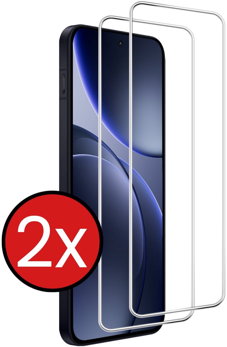 Screenprotector - 2 Stuks - Geschikt voor OPPO Find X9 - Extra Sterk - Beschermglas - Gehard Glas - Tempered Glass - Screen Protector