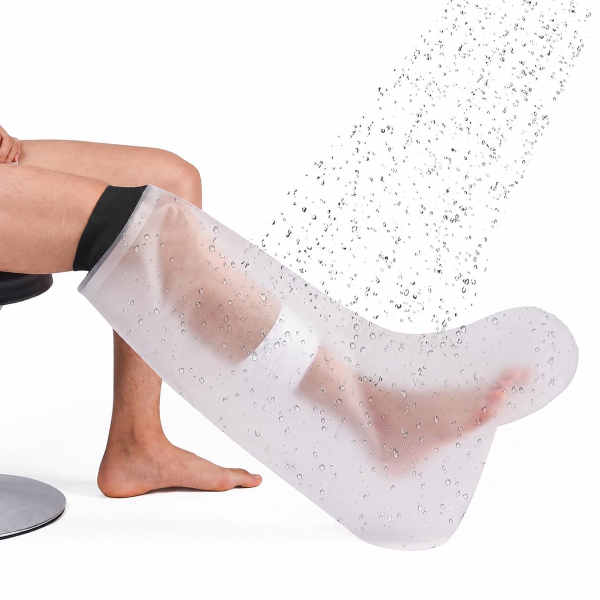 Ulisem - Waterdichte Douchehoes voor Been & Voet – Herbruikbare Gipsbeschermer voor Douchen – Beenhoes voor Enkel, Voetwond, Verband & Gips – Groot Formaat