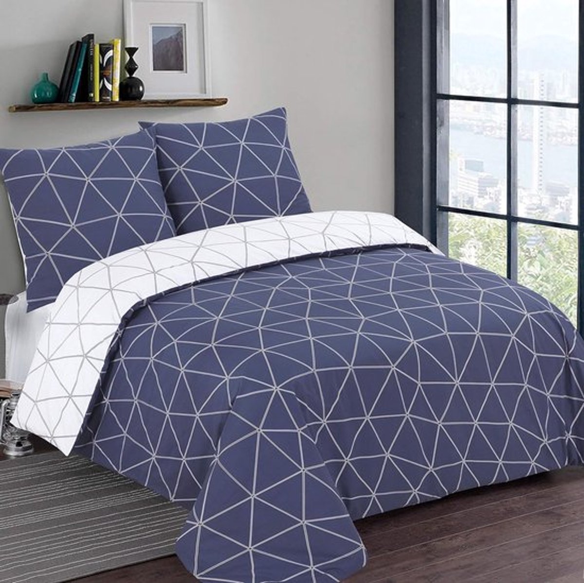 SnelShoppen - Duvet Cover Set 240 x 220 cm - 100% Katoen - 2 Kussenslopen 65 x 65 cm - Modern Design - Oeko-Tex Gecertificeerd - Geschikt voor Tweeper