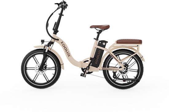 KOOLUX - X16 Elektrische Vouwfiets - E-Bike - 20 x 3.0 Inch Dikke Banden - 48V 15.6Ah Lithium Accu - 250 W Motor - Maximaal 25/u - Maximaal bereik 75km - 7-speed versnelling - LCD Scherm - Aluminium Frame - Beige van KOOLUX — afbeelding 2