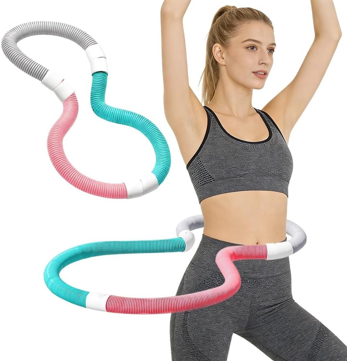 Vouwbare Fitness Hula Hoop voor Gewichtsverlies, Zachte Springring voor Thuis, Gym en School, Verbeter je Core Stabiliteit en Verbrand Calorieën