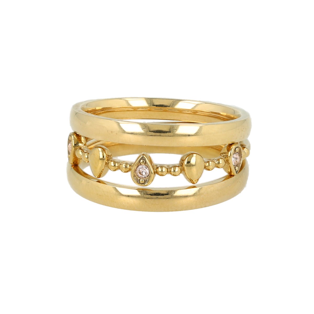 My Bendel - Ringen Set met Zirkonia - met Luxe Cadeauverpakking | Sieraden Voor Dames | Maat 17.00 Mm / Maat 53 / 16.00 Mm / Maat 50