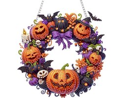 Casalora® DIY Diamond Painting Halloween Pompoen Raamhanger – 5D Acryl Hangdecoratie Kit – Halloween Decoratie