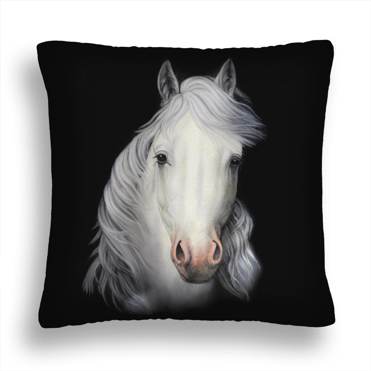 Decoratieve Kussenhoes 60x60cm met Paardenmotief, Inclusief Vulling