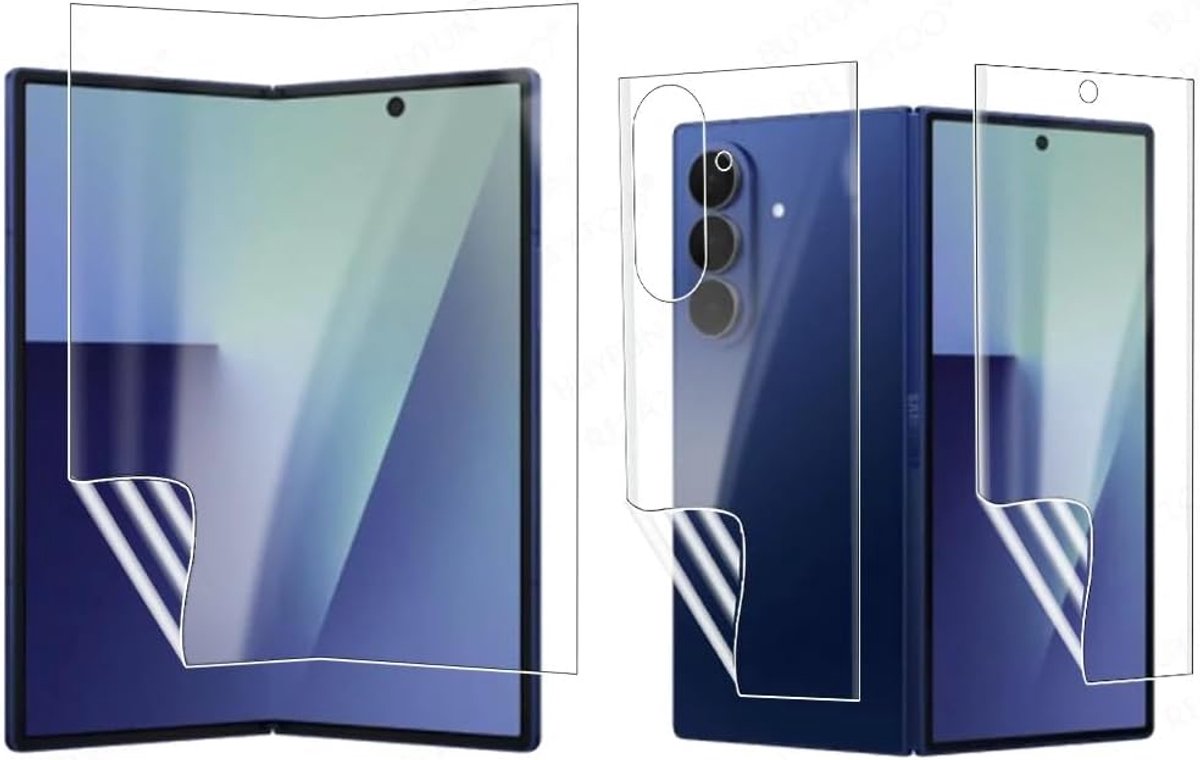 1 Set Hydrogel Film voor Samsung Galaxy Z Fold7 5G 8.0" 2025 | Flexibele Gelfilm met Hoge Gevoeligheid Schermbeschermer Explosiebewijs HD TPU Display Vingerafdruk-ontgrendeld