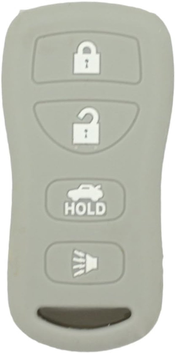 Cover Protector Case Skin Jacket fit voor NISSAN 4 Button Remote Key Fob CV2508 Grijs