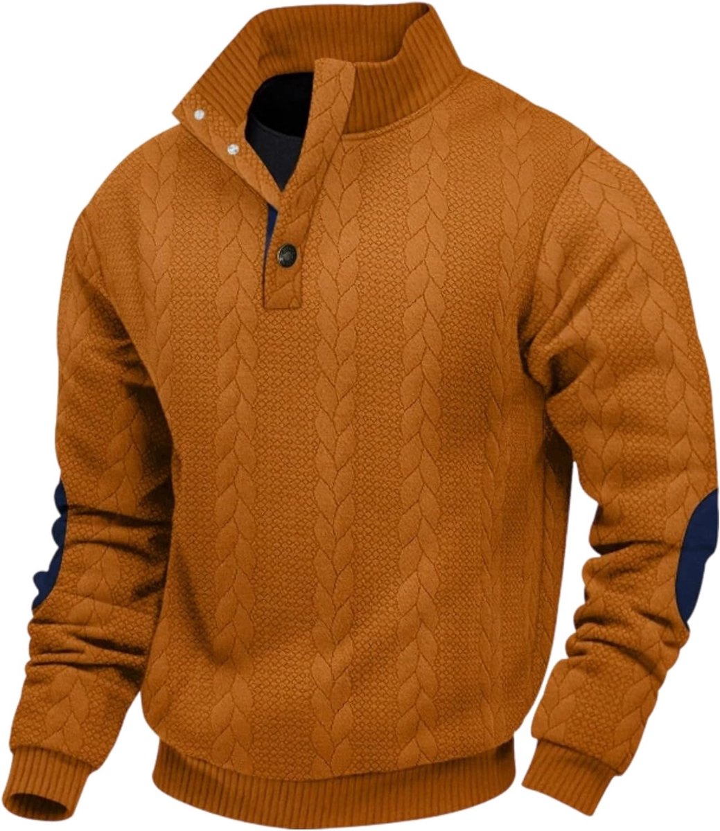 Sweatshirts Casual Lange Mouw Trui Knitwear Knop Stand Kraag Tops
