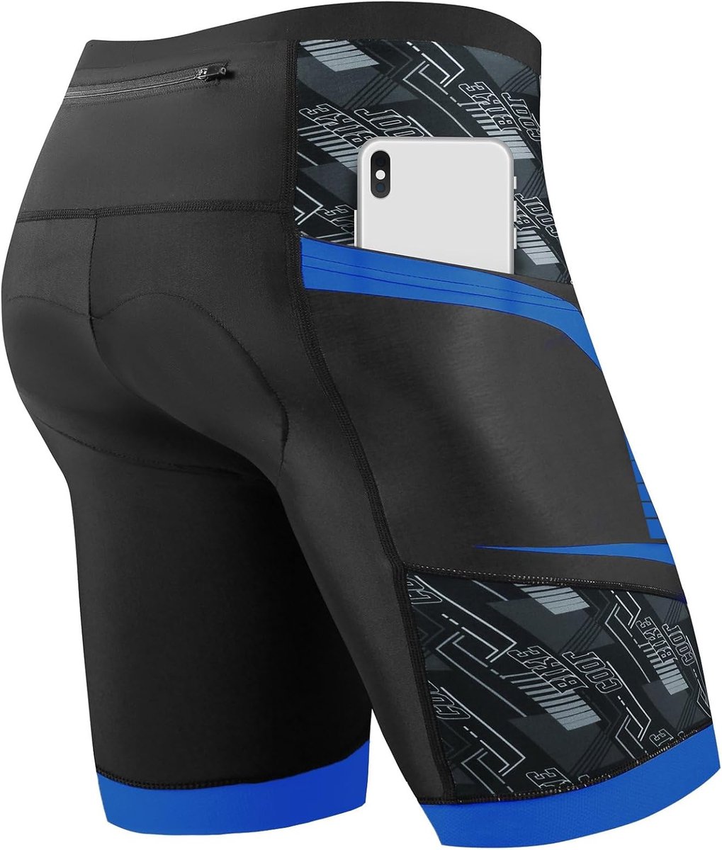 Fietsbroek voor heren met 4D-zitkussen, ademend, elastisch en sneldrogend